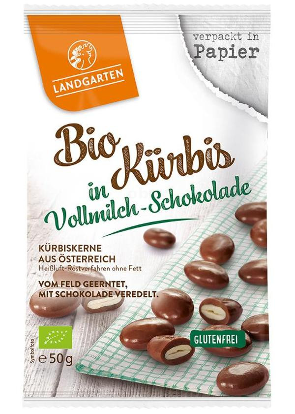 Produktfoto zu Kürbiskerne in Vollmilch-Schokolade