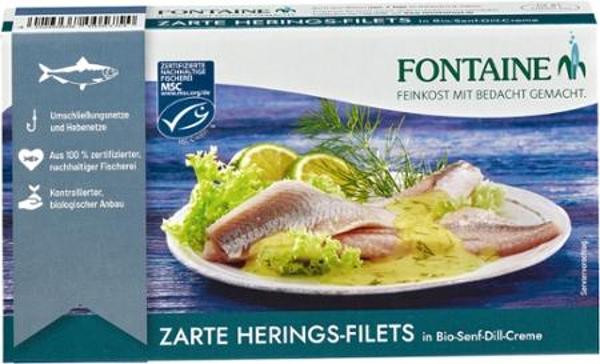 Produktfoto zu Heringfilets Senf in Dill Creme