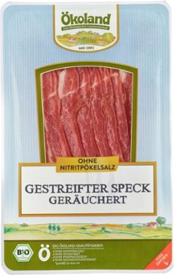 Produktfoto zu Gestreifter Speck geräuchert 100g